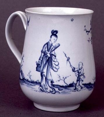 Worcester krus i balusterform dekoreret i blå underglasur, ca. 1755 (keramik) af English School